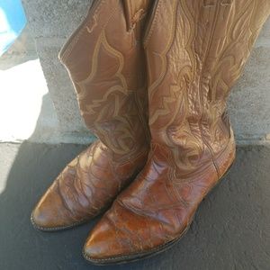 Snake Skin Brown Cowboy Boots